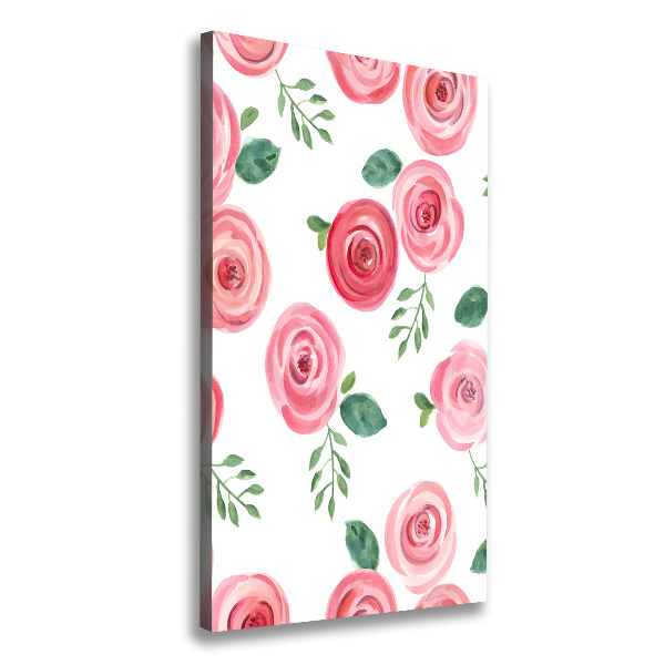 Quadro su tela canvas verticale Rose rosa