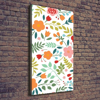 Stampa quadro su tela verticale Fiori colorati
