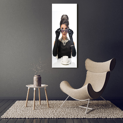 Quadro foto su tela verticale Donna con gli occhiali