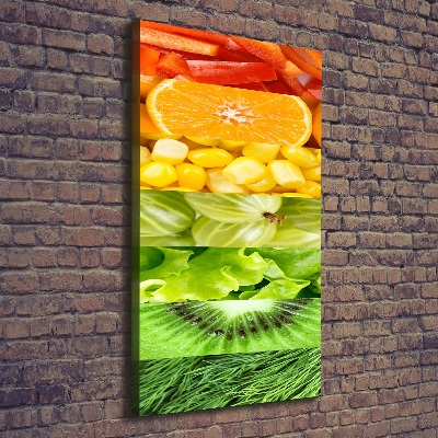 Stampa quadro su tela verticale Frutta e verdura