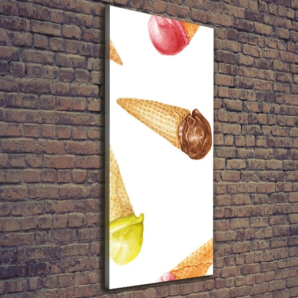 Quadro su tela canvas verticale Gelato in un cono di cialda