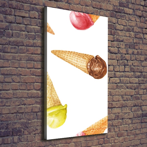 Quadro su tela canvas verticale Gelato in un cono di cialda