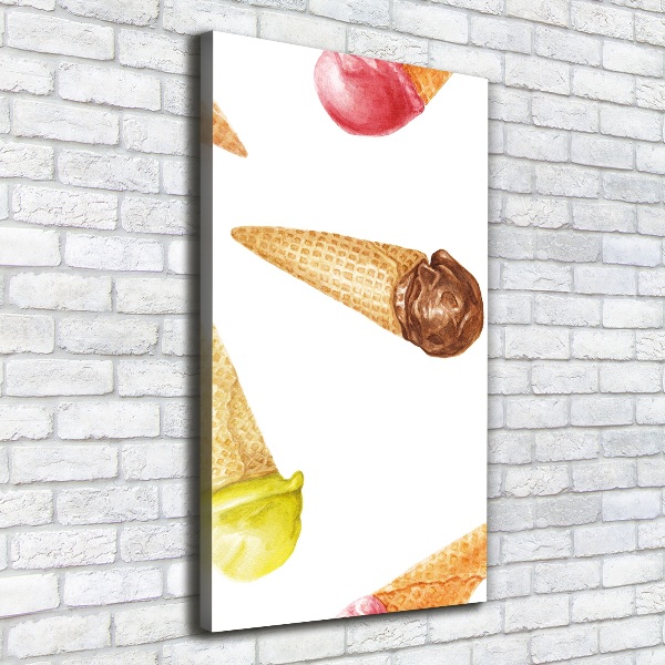 Quadro su tela canvas verticale Gelato in un cono di cialda