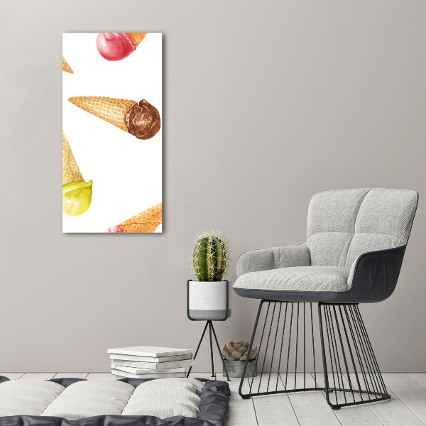 Quadro su tela canvas verticale Gelato in un cono di cialda