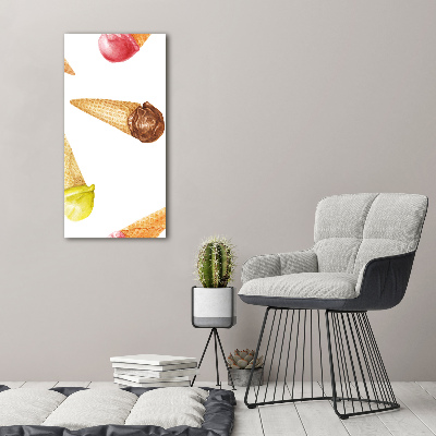 Quadro su tela canvas verticale Gelato in un cono di cialda