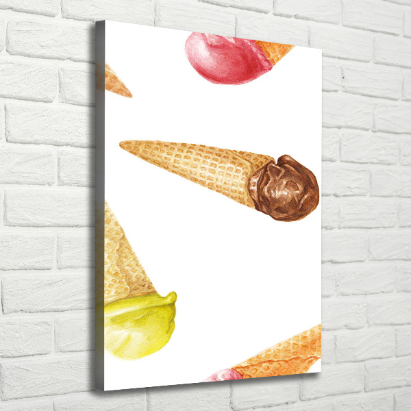 Quadro su tela canvas verticale Gelato in un cono di cialda