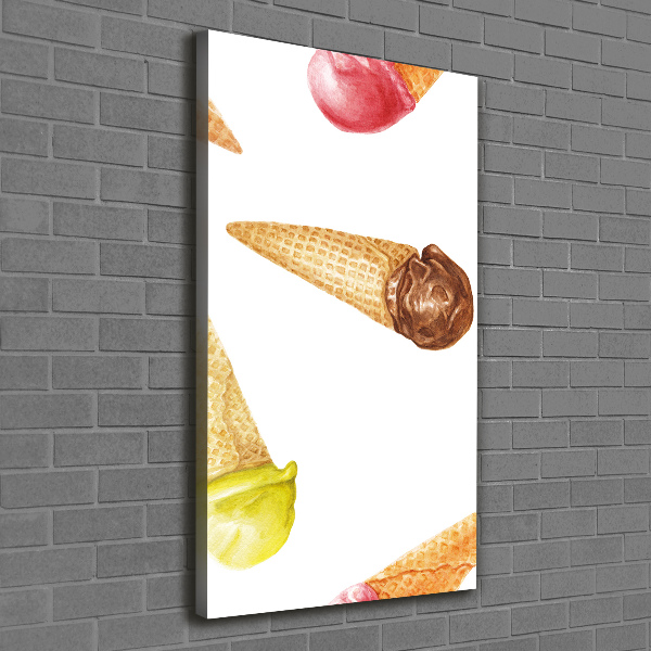Quadro su tela canvas verticale Gelato in un cono di cialda