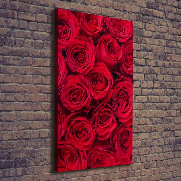 Quadro su tela canvas verticale Rosa rossa