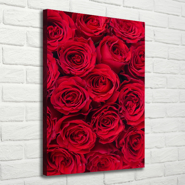 Quadro su tela canvas verticale Rosa rossa