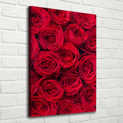 Quadro su tela canvas verticale Rosa rossa
