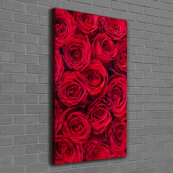 Quadro su tela canvas verticale Rosa rossa