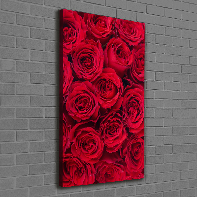 Quadro su tela canvas verticale Rosa rossa