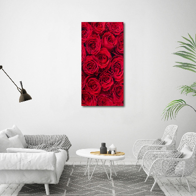 Quadro su tela canvas verticale Rosa rossa
