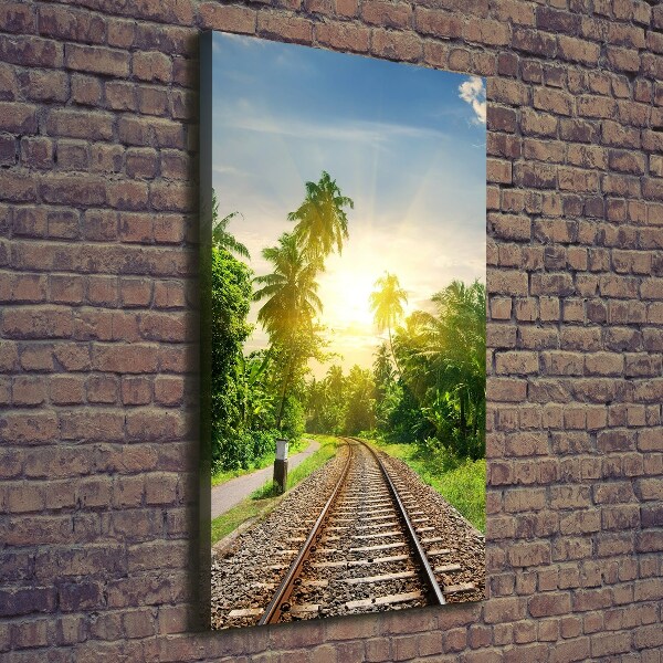 Quadro foto su tela verticale Binari ferroviari