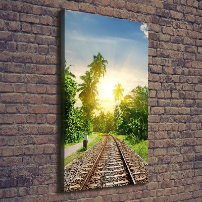 Quadro foto su tela verticale Binari ferroviari