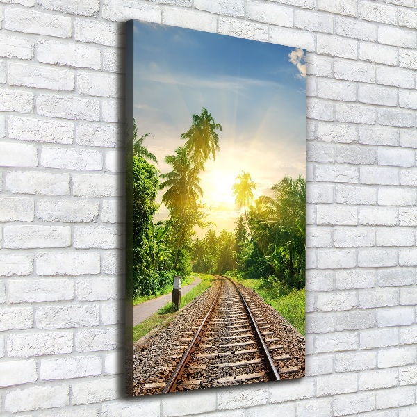 Quadro foto su tela verticale Binari ferroviari