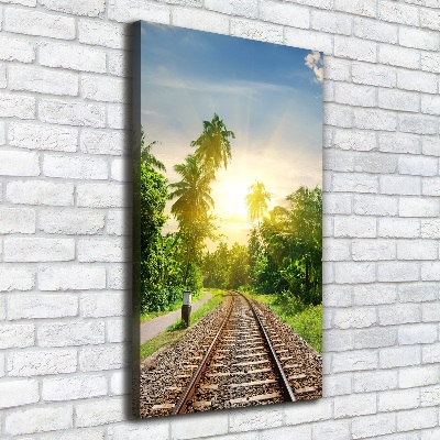 Quadro foto su tela verticale Binari ferroviari