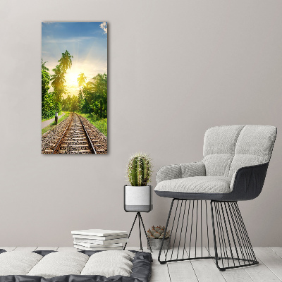 Quadro foto su tela verticale Binari ferroviari