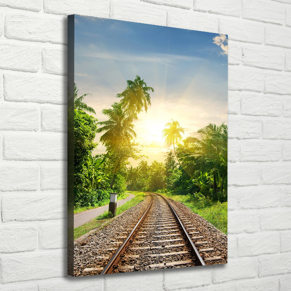 Quadro foto su tela verticale Binari ferroviari