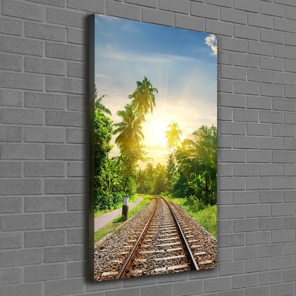Quadro foto su tela verticale Binari ferroviari