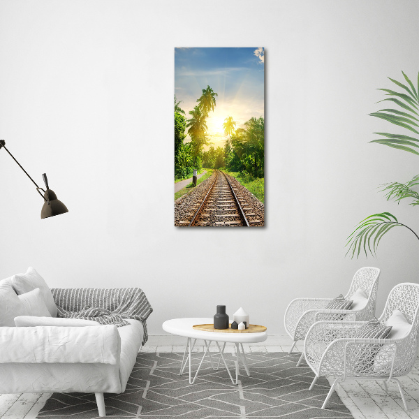 Quadro foto su tela verticale Binari ferroviari