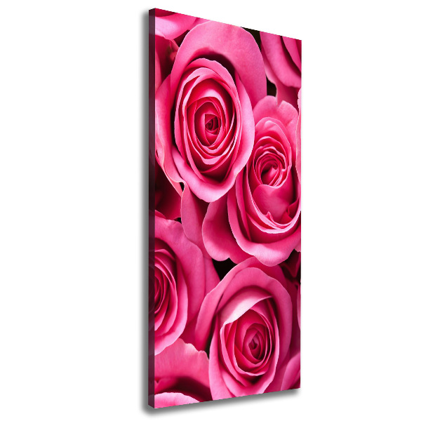 Quadro su tela canvas verticale Rose rosa