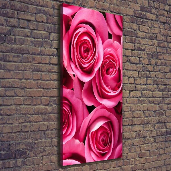 Quadro su tela canvas verticale Rose rosa