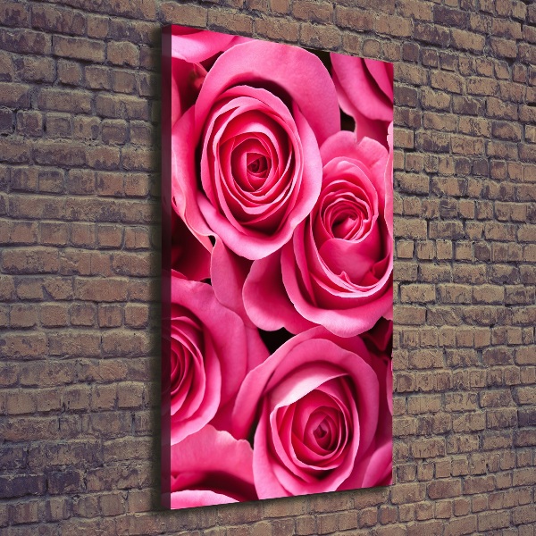 Quadro su tela canvas verticale Rose rosa