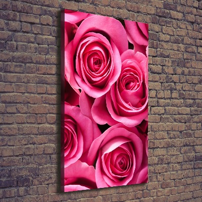 Quadro su tela canvas verticale Rose rosa