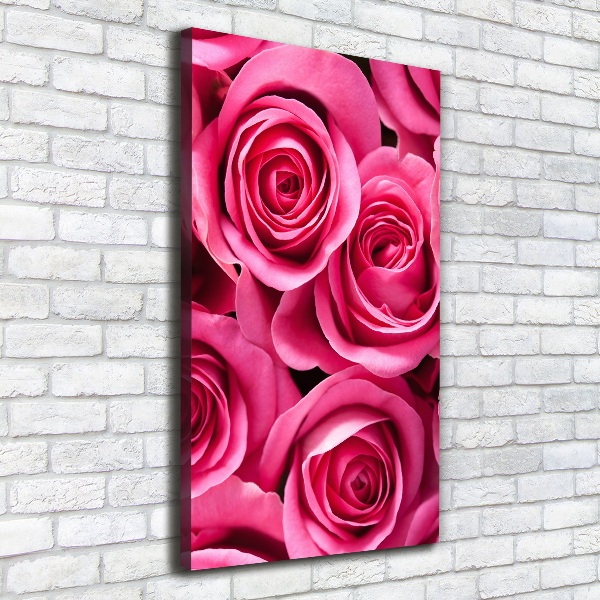 Quadro su tela canvas verticale Rose rosa