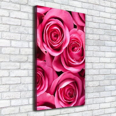 Quadro su tela canvas verticale Rose rosa