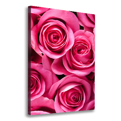 Quadro su tela canvas verticale Rose rosa