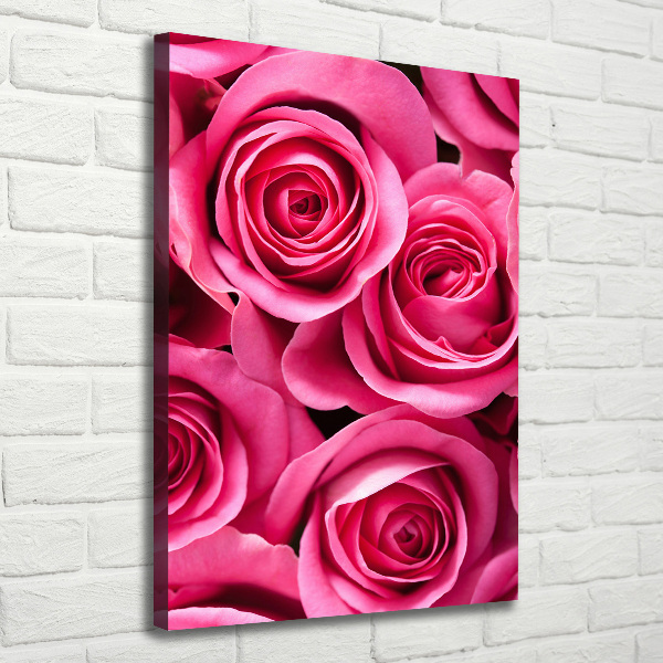 Quadro su tela canvas verticale Rose rosa