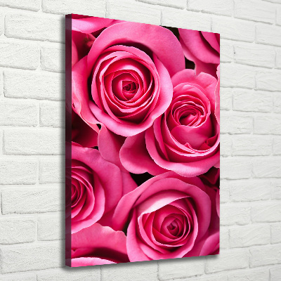 Quadro su tela canvas verticale Rose rosa