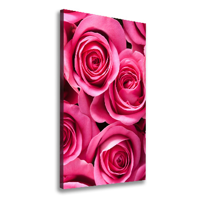 Quadro su tela canvas verticale Rose rosa