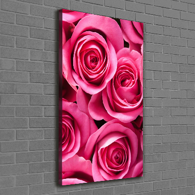 Quadro su tela canvas verticale Rose rosa