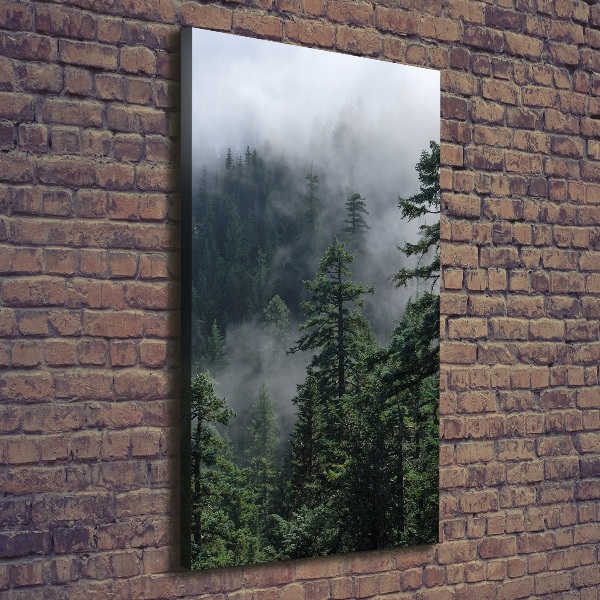 Quadro foto su tela verticale Nebbia sulla foresta
