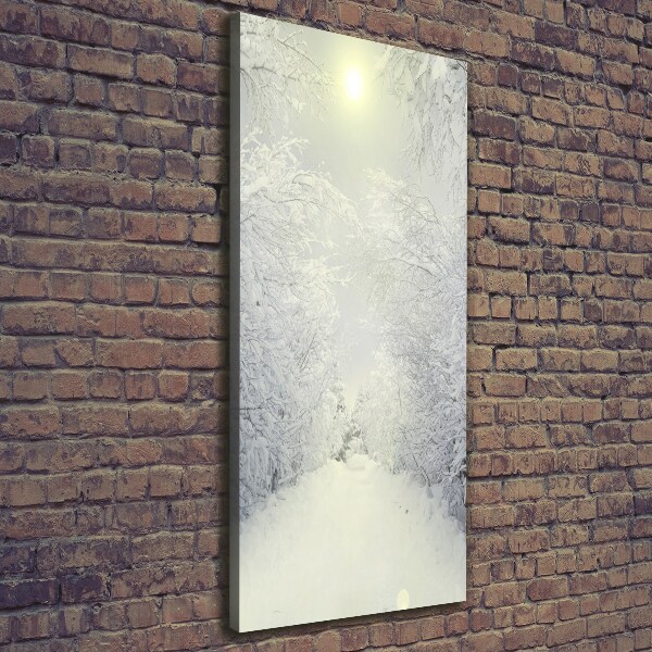 Quadro su tela canvas verticale Foresta in inverno