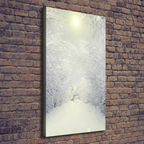 Quadro su tela canvas verticale Foresta in inverno