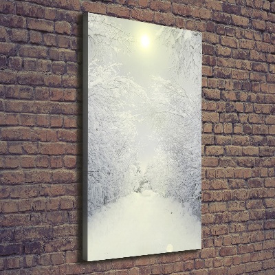 Quadro su tela canvas verticale Foresta in inverno