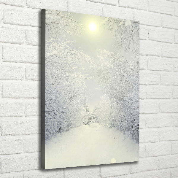 Quadro su tela canvas verticale Foresta in inverno
