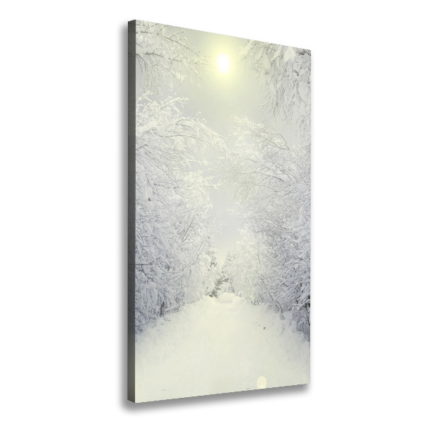 Quadro su tela canvas verticale Foresta in inverno