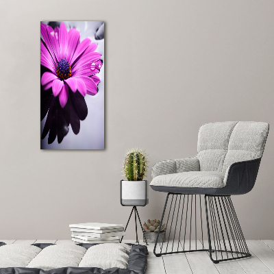 Stampa quadro su tela verticale Gerbera rosa