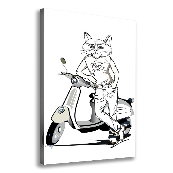 Quadro su tela canvas verticale Uomo Gatto