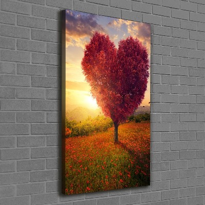 Quadro foto su tela verticale Albero del cuore