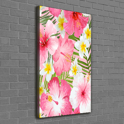 Quadro foto su tela verticale Fiori tropicali