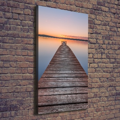 Quadro foto su tela verticale Molo in legno