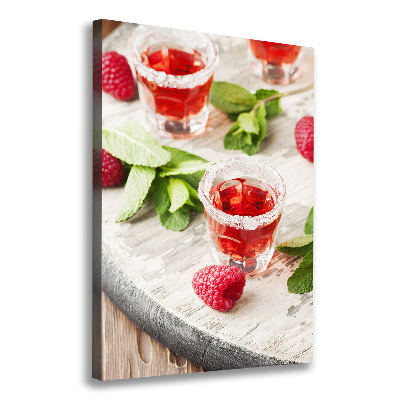 Stampa quadro su tela verticale Lamponi e bevande