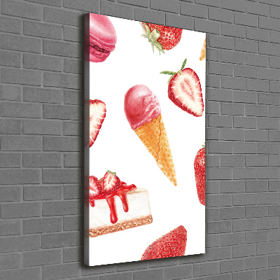 Quadro foto su tela verticale Gusto fragola