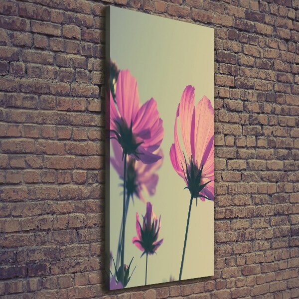 Quadro foto su tela verticale Fiori rosa